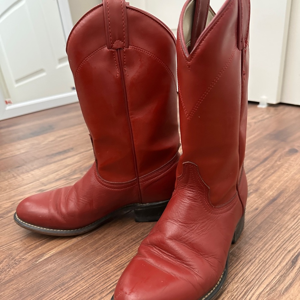 Laredo Red Leather Women's Western Boots